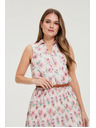 Moodo Biele kvetované šaty s páskom Moodo