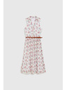 Moodo Biele kvetované šaty s páskom Moodo
