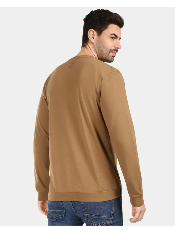 Kilpi Pánske bavlnené tričko s dlhým rukávom Kilpi BASE-M Hnedá