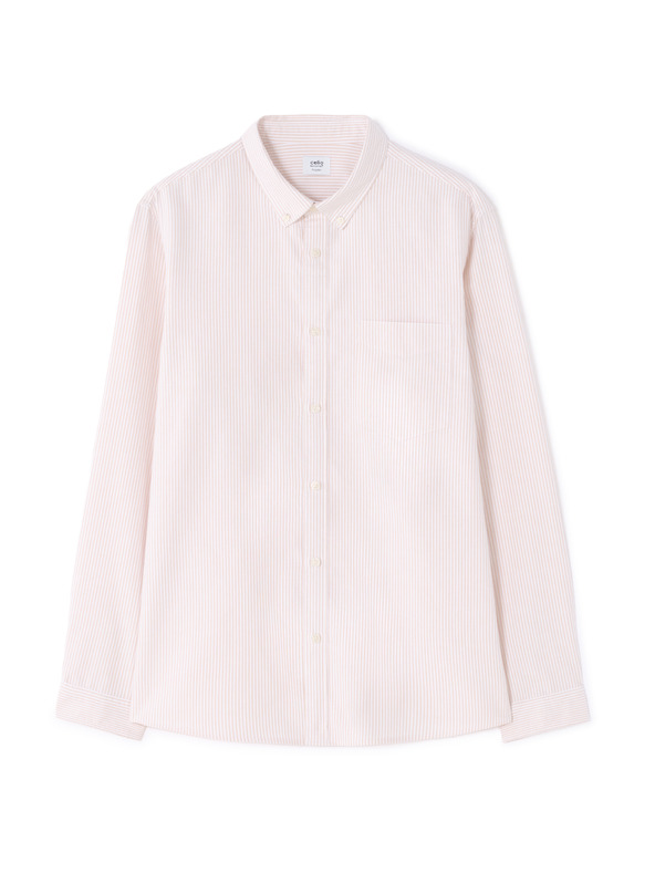 Celio Béžová regular oxford košeľa Celio Caoxfordy