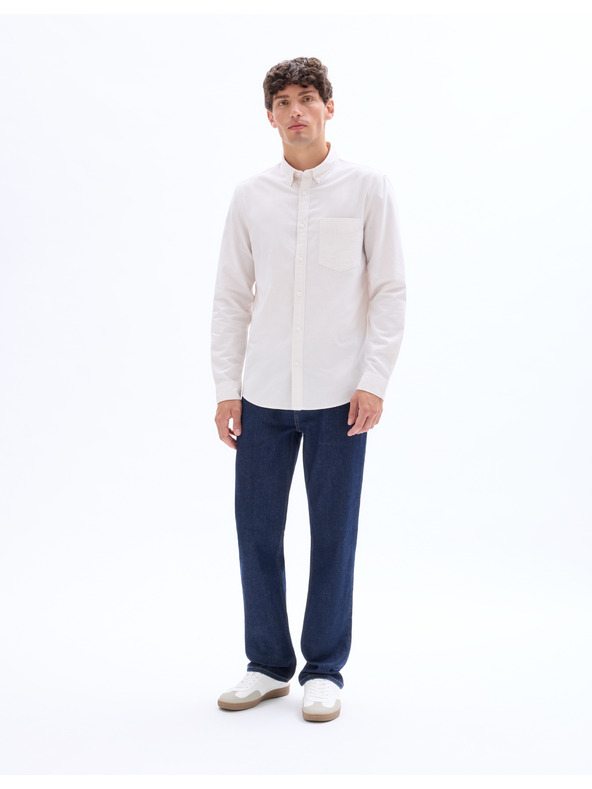 Celio Béžová regular oxford košeľa Celio Caoxfordy