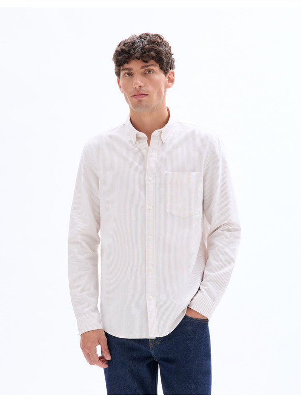 Celio Béžová regular oxford košeľa Celio Caoxfordy