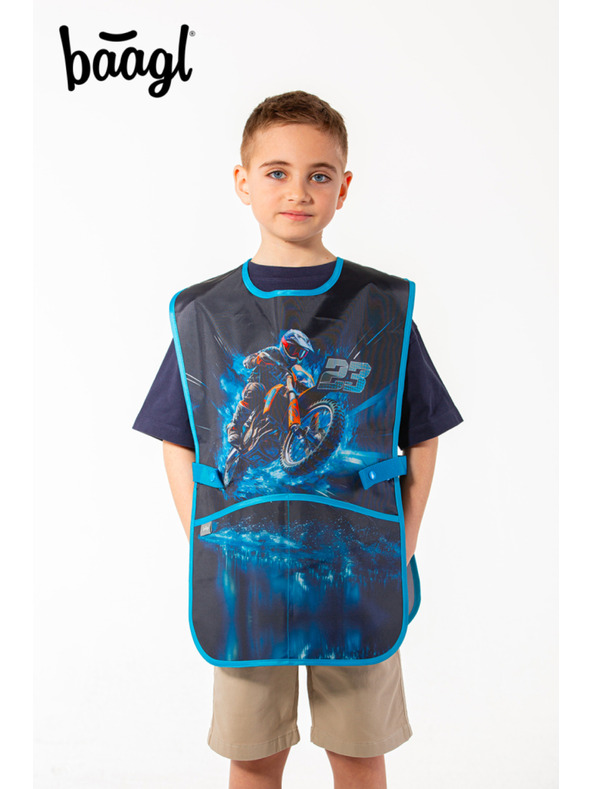 BAAGL  Modrá detská zástera Motorka Baagl