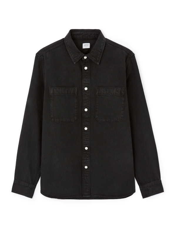 Celio Čierne pánske bavlnené tričko Celio Janime