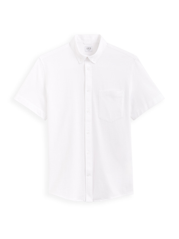 Celio Biela pánska košeľa s krátkym rukávom Celio Barik