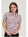 Moodo Košeľa s bufiastými rukávmi fialová Moodo