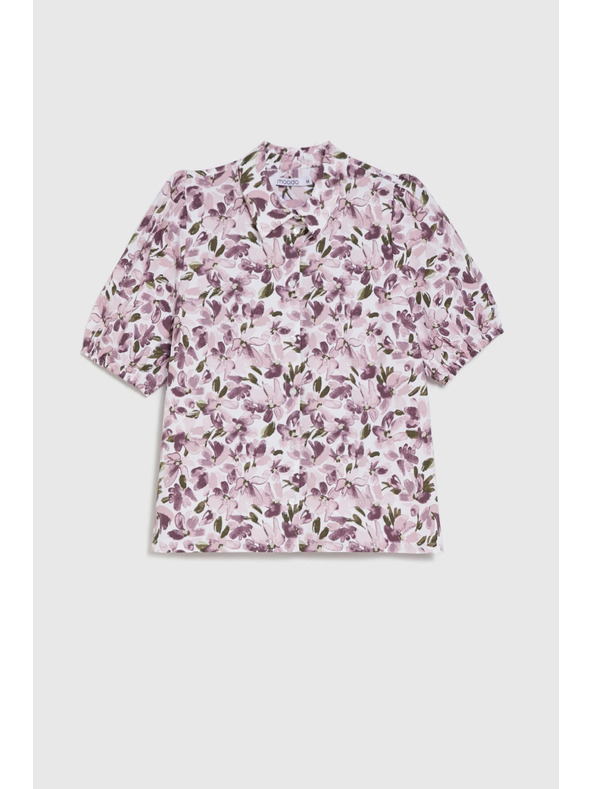 Moodo Košeľa s bufiastými rukávmi fialová Moodo