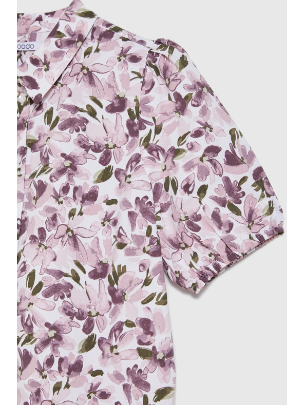 Moodo Košeľa s bufiastými rukávmi fialová Moodo