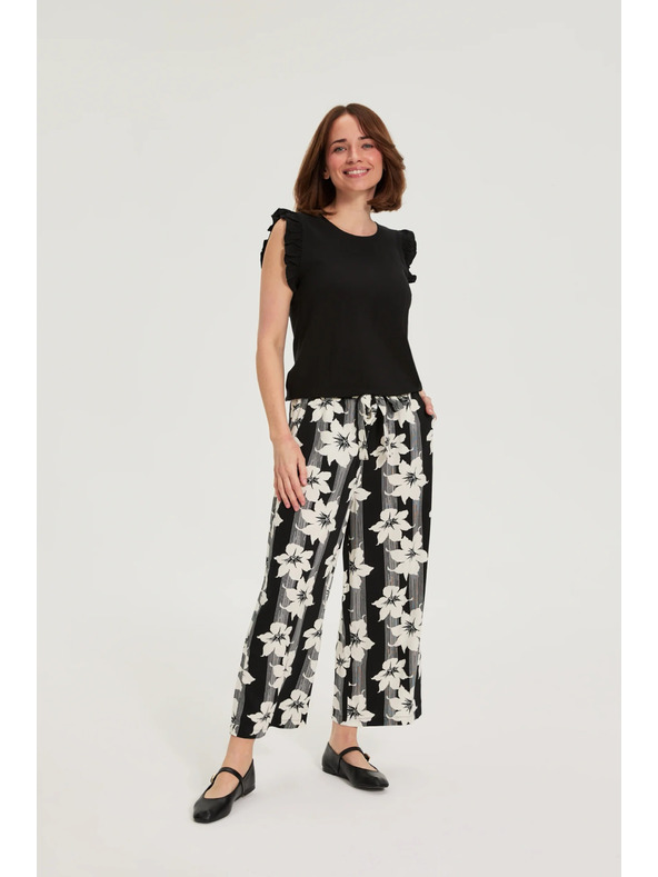 Moodo Košeľa s volánmi čierna Moodo