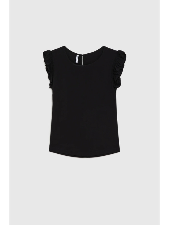 Moodo Košeľa s volánmi čierna Moodo