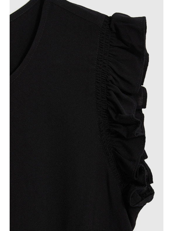 Moodo Košeľa s volánmi čierna Moodo