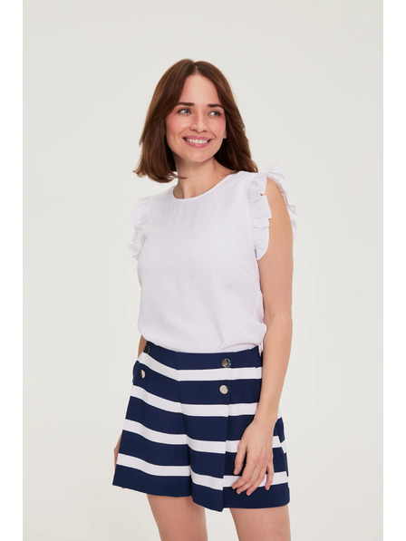 Moodo Košeľa s voľánmi biela Moodo