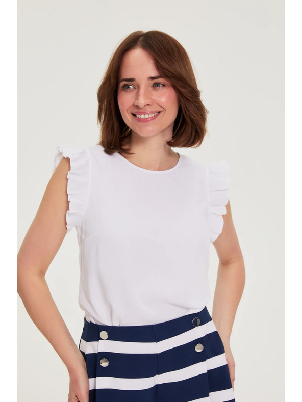 Moodo Košeľa s voľánmi biela Moodo