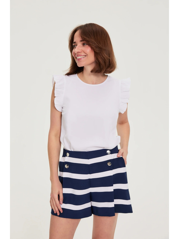 Moodo Košeľa s voľánmi biela Moodo