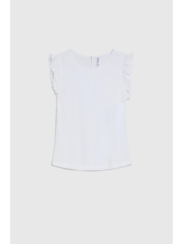 Moodo Košeľa s voľánmi biela Moodo