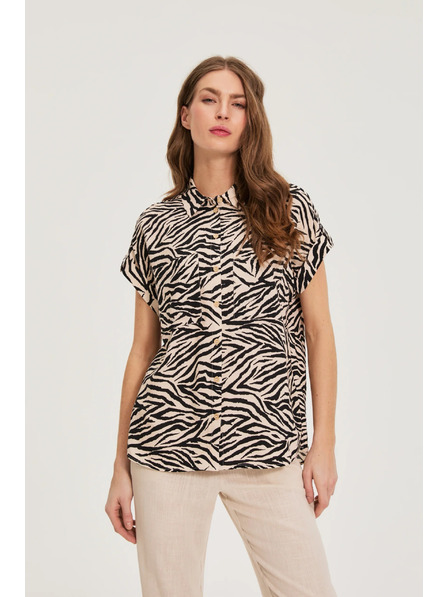 Moodo Košeľa so zvieracím vzorom béžová Moodo