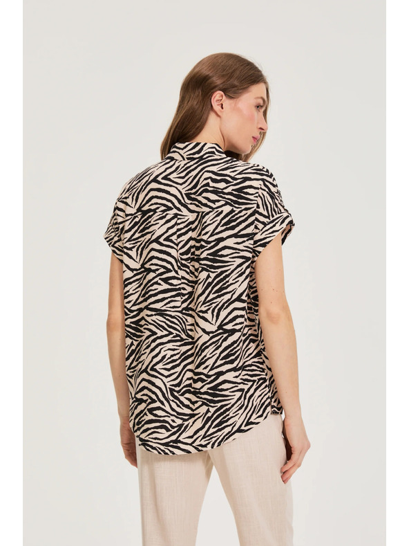 Moodo Košeľa so zvieracím vzorom béžová Moodo