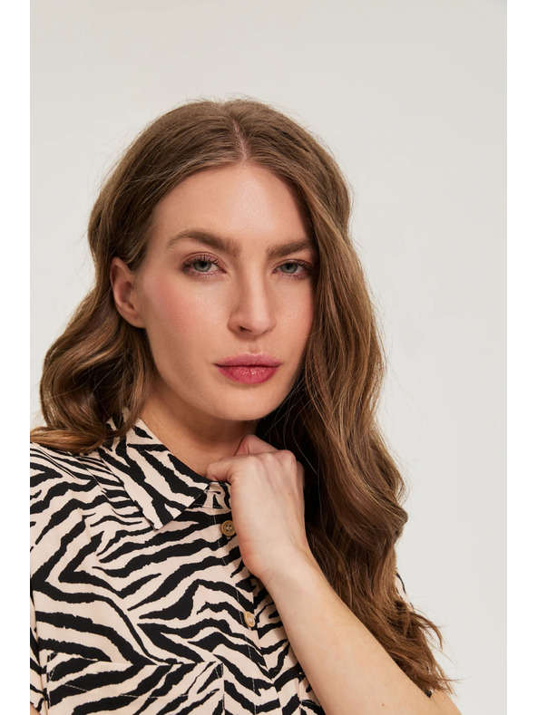 Moodo Košeľa so zvieracím vzorom béžová Moodo