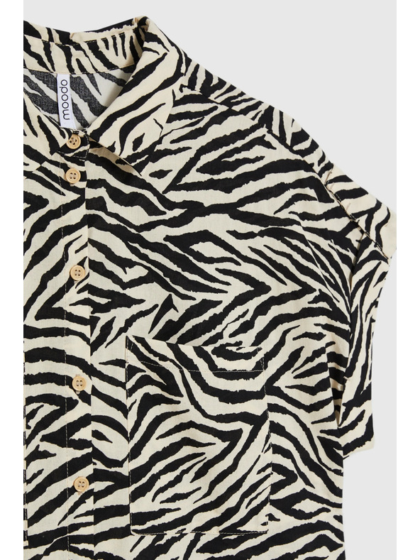 Moodo Košeľa so zvieracím vzorom béžová Moodo