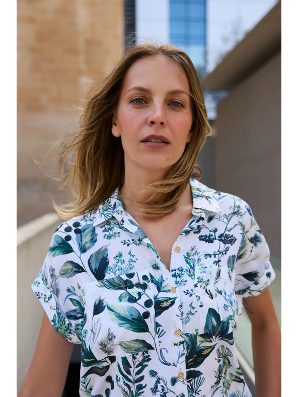 Moodo Biela viskózová košeľa Moodo