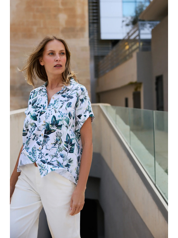 Moodo Biela viskózová košeľa Moodo