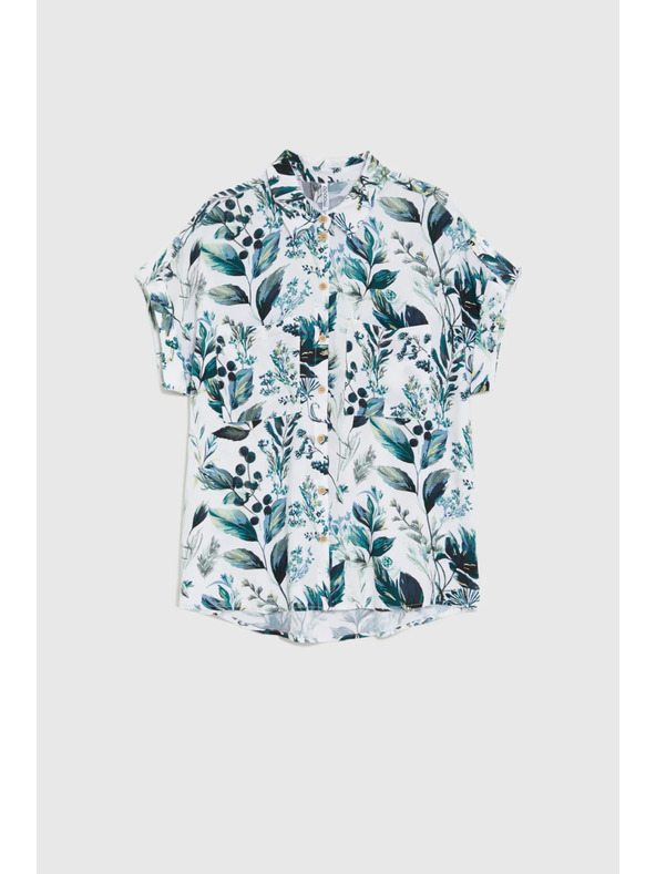 Moodo Biela viskózová košeľa Moodo