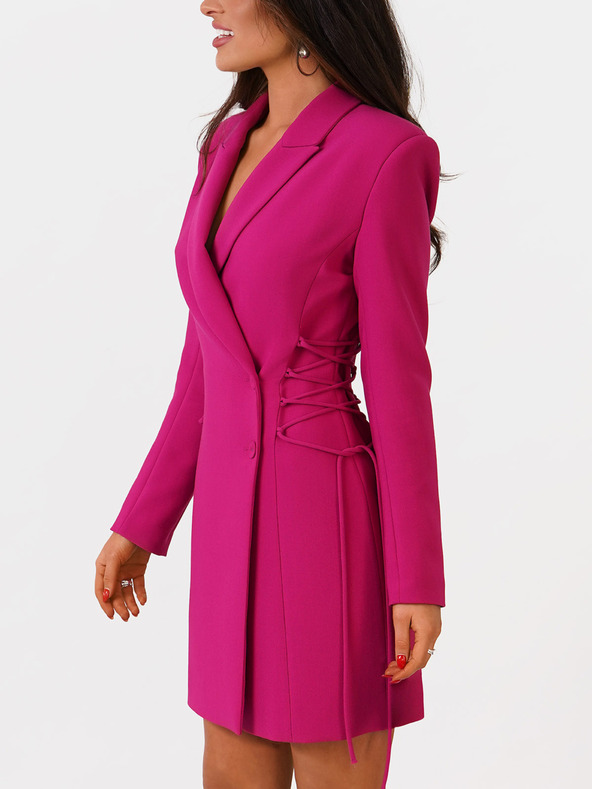 Edoti Dámske mini šaty so srdiečkovým výstrihom a širokými ramienkami IMANY DLR208 - fuchziová EDOTI