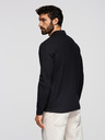 Ombre Clothing Pánska polokošeľa BASIC s dlhým rukávom - čierna V2 OM-POBL-0162 Ombre Clothing