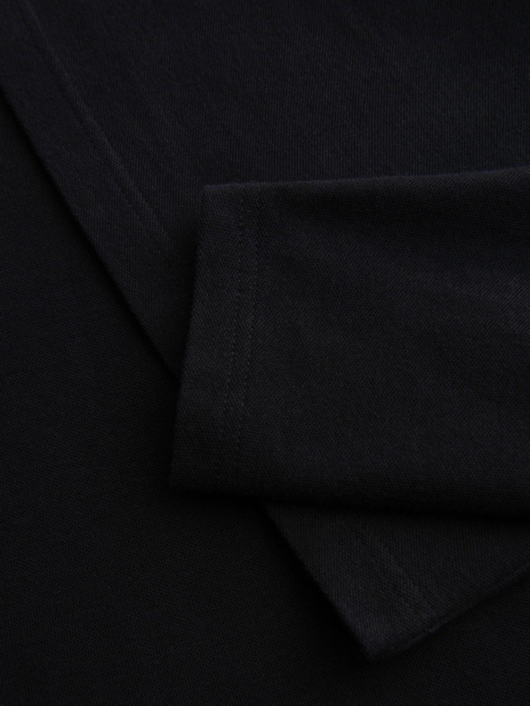 Ombre Clothing Pánska polokošeľa BASIC s dlhým rukávom - čierna V2 OM-POBL-0162 Ombre Clothing