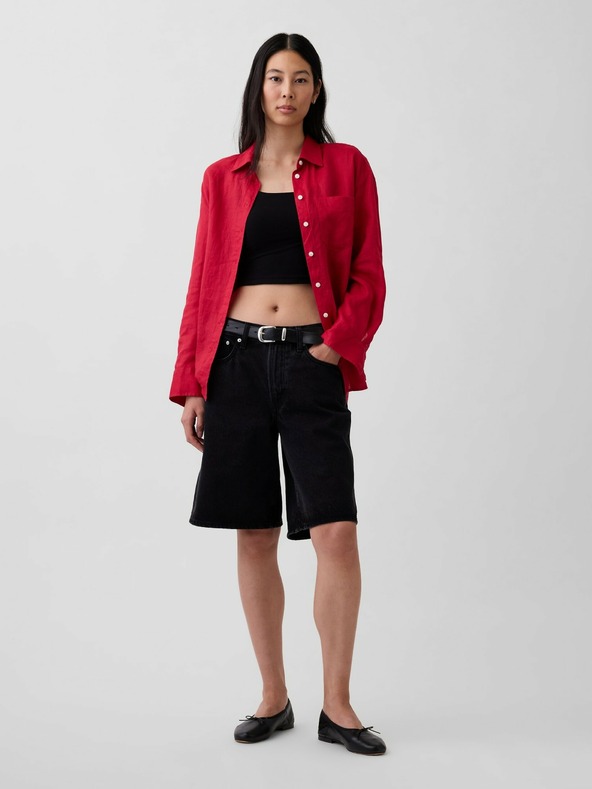 GAP Ľanová oversize košeľa GAP