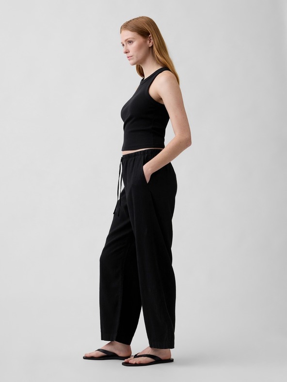 GAP Ľanové nohavice Wide-Leg GAP