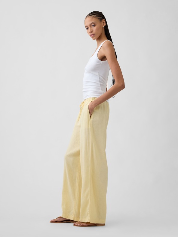 GAP Ľanové nohavice Wide-Leg GAP