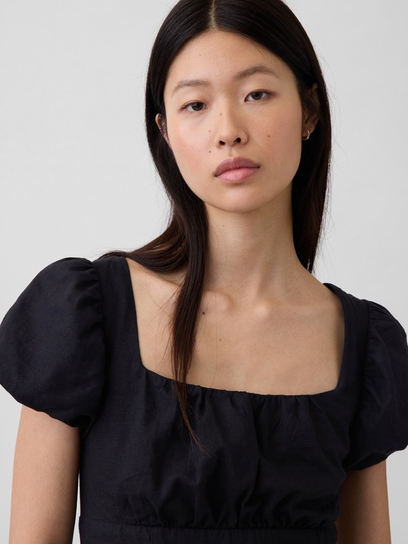 GAP Ľanové maxi šaty s vreckami GAP