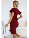 numoco Numoco NINA Elegantné šaty s ceruzkovým výstrihom - bordové