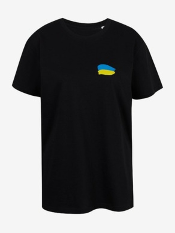 DOBRO Čierne dámske oversize tričko Netřeba slov z kolekcie DOBRO. pre Ukrajinu