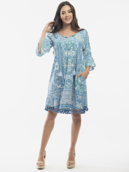 Orientique Modré dámske vzorované šaty