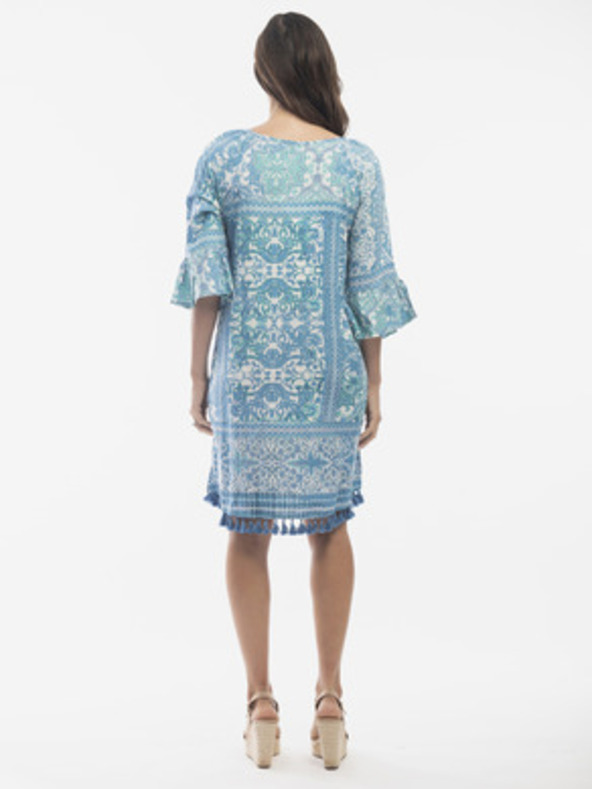 Orientique Modré dámske vzorované šaty