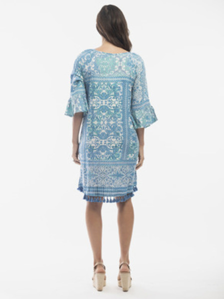 Orientique Modré dámske vzorované šaty