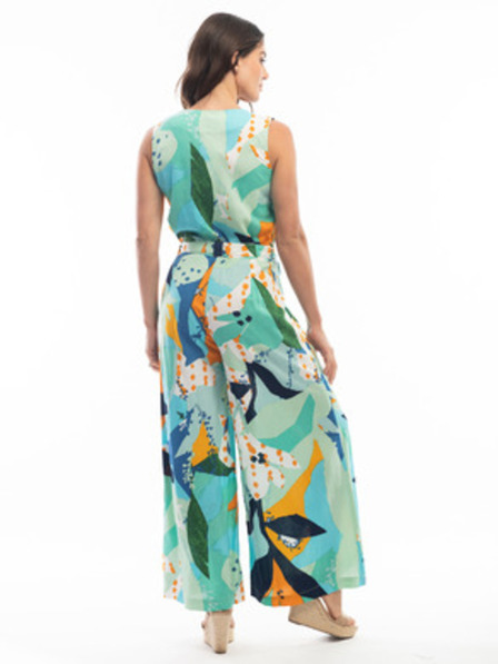 Orientique Tyrkysový dámsky vzorovaný overál