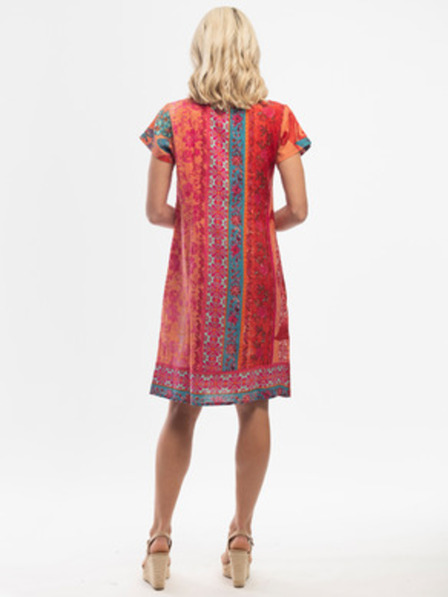 Orientique Červeno-oranžové dámske vzorované šaty