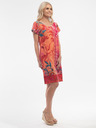 Orientique Červeno-oranžové dámske vzorované šaty