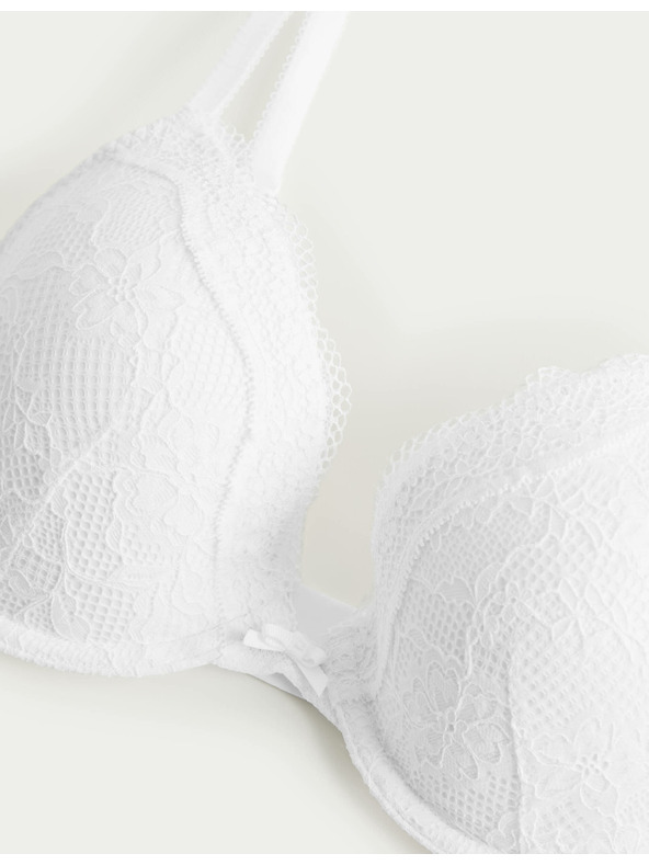 Marks & Spencer Dekoltová podprsenka s kostícami a čipkou, veľ. A–E Marks & Spencer biela