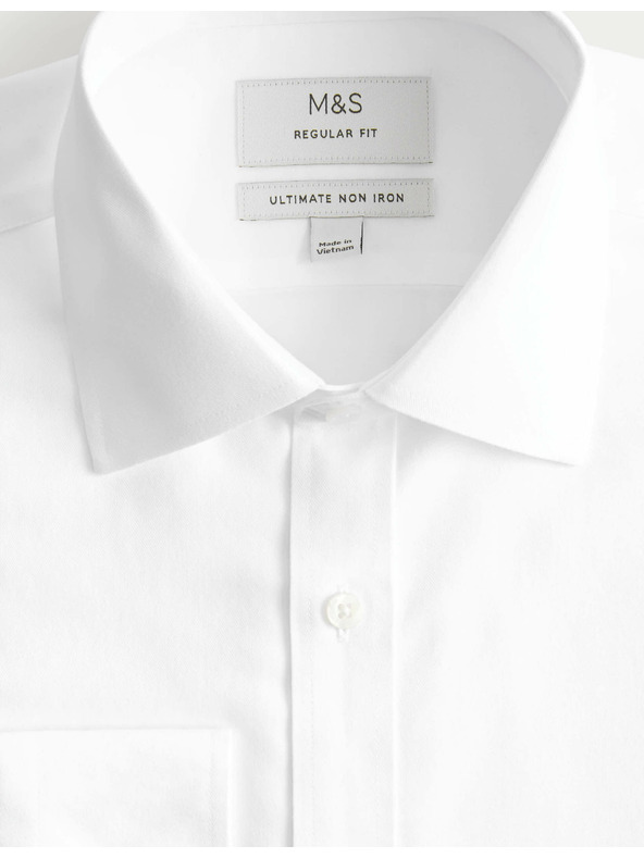 Marks & Spencer Košeľa z bavlny klasického strihu s nežehliaceou úpravou Marks & Spencer biela