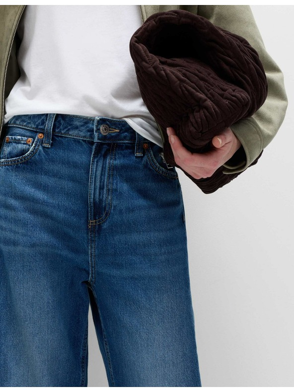 Marks & Spencer Rovné džínsy so stredne vysokým sedom Marks & Spencer námorná modrá