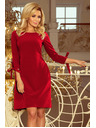 numoco ALICE Šaty s mašľami - burgundskej farby