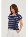 Moodo Halenka s pruhmi tmavo modrá Moodo