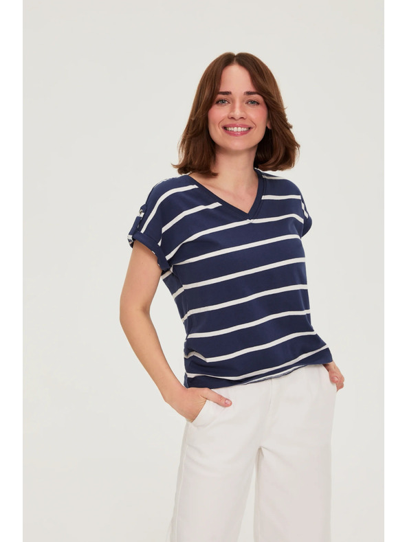 Moodo Halenka s pruhmi tmavo modrá Moodo