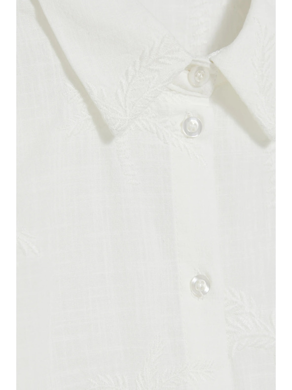 Moodo Bavlnená košeľa s rukávmi 3/4 biela Moodo