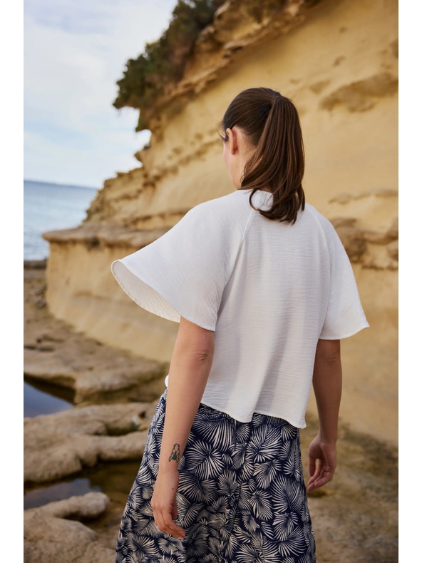 Moodo Košeľa so širokými rukávmi biela Moodo