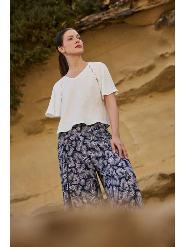 Moodo Košeľa so širokými rukávmi biela Moodo